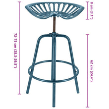 Charger l&#39;image dans la galerie, Sedia da Bar con Sedile Trattore Blu