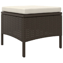 Load image into Gallery viewer, Divanetto da Giardino a 2 Posti con Tavolino e Pouf in Polyrattan Marrone