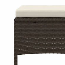 Load image into Gallery viewer, Divanetto da Giardino a 2 Posti con Tavolino e Pouf in Polyrattan Marrone