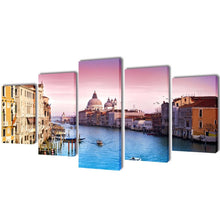 Indlæs billede til gallerivisning 5 pz Set Stampa su Tela da Muro Venezia 200 x 100 cm