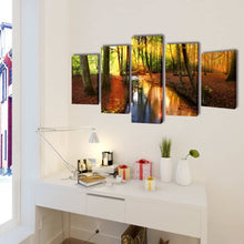 Load image into Gallery viewer, 5 pz Set Stampa su Tela da Muro Modello Bosco 200 x 100 cm