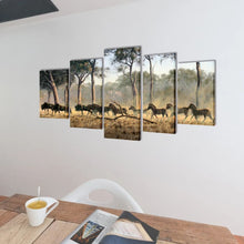 Indlæs billede til gallerivisning 5 pz Set Stampa su Tela da Muro Zebre 100 x 50 cm