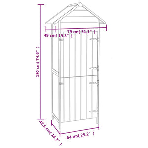 Casetta per attrezzi da Giardino 42,5x64x190 cm in legno