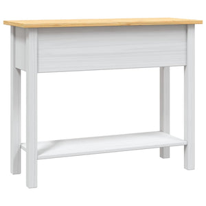 Mobiletto Consolle in Pino Messicano Bianco con Piano Naturale  90x34,5x73 cm