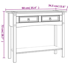 Load image into Gallery viewer, Mobiletto Consolle in Pino Messicano Bianco con Piano Naturale  90x34,5x73 cm