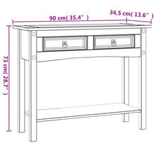 Carica l&#39;immagine nel visualizzatore di Gallery, Mobiletto Consolle in Pino Messicano Bianco con Piano Naturale  90x34,5x73 cm