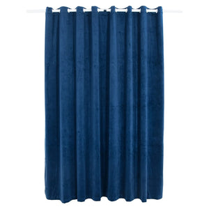 Tenda Oscurante Anelli in Metallo Velluto Blu Scuro 290x245 cm