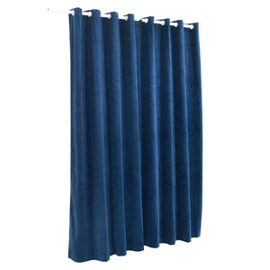 Tenda Oscurante Anelli in Metallo Velluto Blu Scuro 290x245 cm