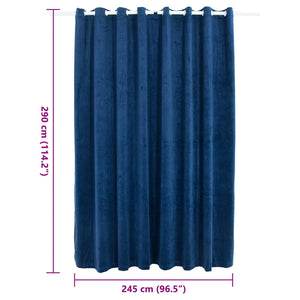 Tenda Oscurante Anelli in Metallo Velluto Blu Scuro 290x245 cm