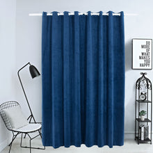 Charger l&#39;image dans la galerie, Tenda Oscurante Anelli in Metallo Velluto Blu Scuro 290x245 cm