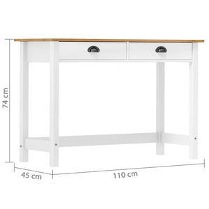 Mobiletto Consolle 2 Cassetti 110x45x74 cm in Massello di Pino