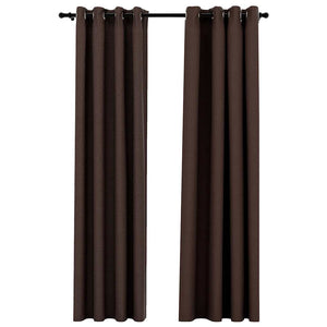 Tende Oscuranti Effetto Lino con Occhielli 2 pz Talpa 140x245cm