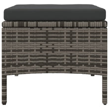 Load image into Gallery viewer, Divanetto da Giardino a 2 Posti con Tavolino e Pouf in Polyrattan Grigio