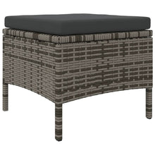 Load image into Gallery viewer, Divanetto da Giardino a 2 Posti con Tavolino e Pouf in Polyrattan Grigio