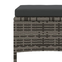 Load image into Gallery viewer, Divanetto da Giardino a 2 Posti con Tavolino e Pouf in Polyrattan Grigio