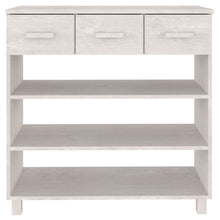 Indlæs billede til gallerivisning Tavolo Consolle Bianco 90x35x90 cm Legno Massello di Pino