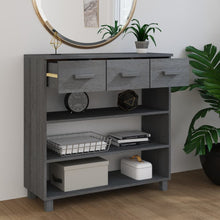 Indlæs billede til gallerivisning Mobiletto Consolle Grigio Scuro 90x35x90 cm Legno Massello di Pino