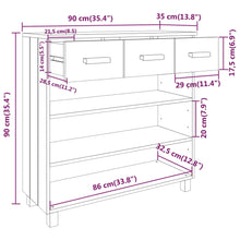 Charger l&#39;image dans la galerie, Mobiletto Consolle Grigio Scuro 90x35x90 cm Legno Massello di Pino