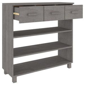 Mobiletto Consolle Grigio Chiaro 90x35x90 cm Legno Massello di Pino