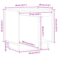 Indlæs billede til gallerivisning Comodini 2 pz Grigi 40x30x40 cm in Legno Massello di Pino