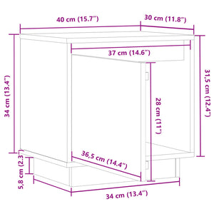 Comodini 2 pz Grigi 40x30x40 cm in Legno Massello di Pino