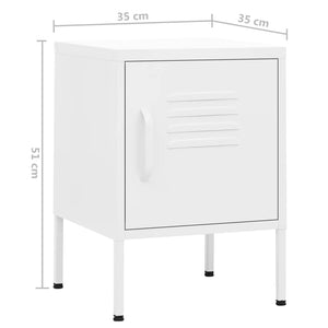 Comodini 2 pz Bianchi 1 anta 35x35x51 cm in Acciaio