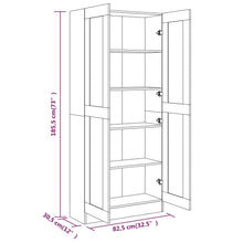 Load image into Gallery viewer, Libreria/Armadio Rovere Marrone 82,5x30,5x185,5 cm in Legno Multistrato