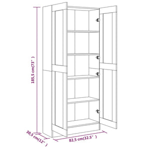 Libreria/Armadio Rovere Marrone 82,5x30,5x185,5 cm in Legno Multistrato