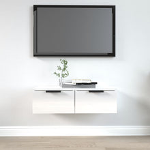 Indlæs billede til gallerivisning Mobiletto a Muro Bianco Lucido 68x30x20 cm Legno Multistrato