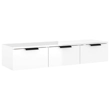 Indlæs billede til gallerivisning Mobiletto a Muro Bianco Lucido 3 Cassetti 102x30x20 cm in Legno Multistrato