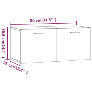 Mobiletto a Muro Anta a ribalta Bianco Lucido 80x36x50 cm Legno Multistrato