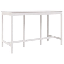 Indlæs billede til gallerivisning Tavolo Bar Bianco 180x80x110 cm in Legno Massello di Pino