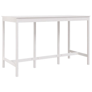 Tavolo Bar Bianco 180x80x110 cm in Legno Massello di Pino