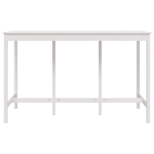 Tavolo Bar Bianco 180x80x110 cm in Legno Massello di Pino