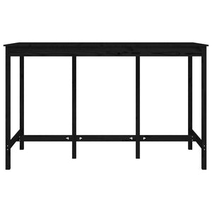 Tavolo Bar Nero 180x80x110 cm in Legno Massello di Pino