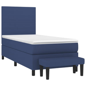 Letto Singolo Maxi (con Materasso) + Ottomana Blu 100x200 cm in Tessuto