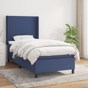 Letto Singolo Maxi (con Materasso) Blu 100x200 cm in Tessuto