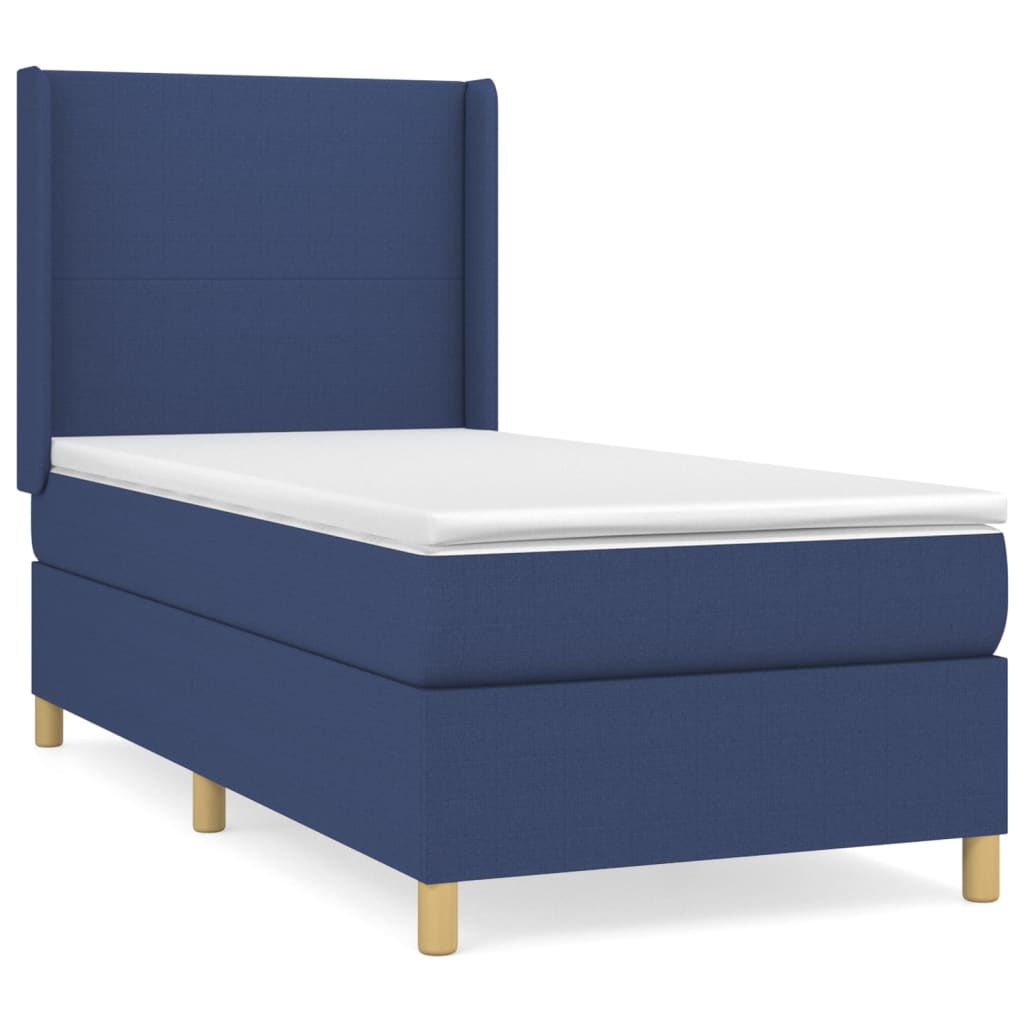 Letto Singolo Maxi (con Materasso) Blu 100x200 cm in Tessuto