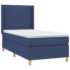 Letto Singolo Maxi (con Materasso) Blu 100x200 cm in Tessuto