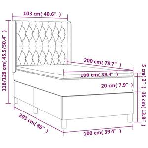 Letto Singolo Maxi (con Materasso) Blu 100x200 cm in Tessuto