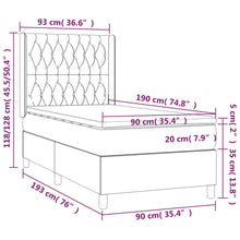 Load image into Gallery viewer, Letto Singolo con Materasso Grigio Scuro 90x190 cm Velluto