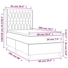 Load image into Gallery viewer, Letto Singolo con Materasso Grigio Scuro 90x200 cm Velluto