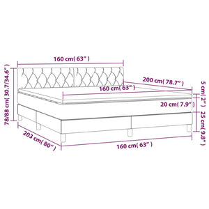 Letto Matrimoniale (con Materasso) LED 160x200 cm in Tessuto Blu