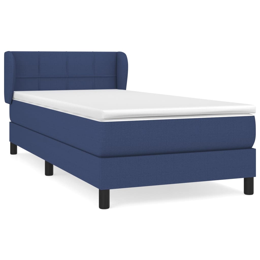 Letto Singolo Maxi (con Materasso) Blu 100x200 cm in Tessuto