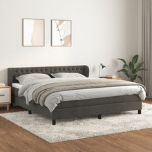 Load image into Gallery viewer, Letto Matrimoniale con Materasso Grigio Scuro 180x200 cm Velluto