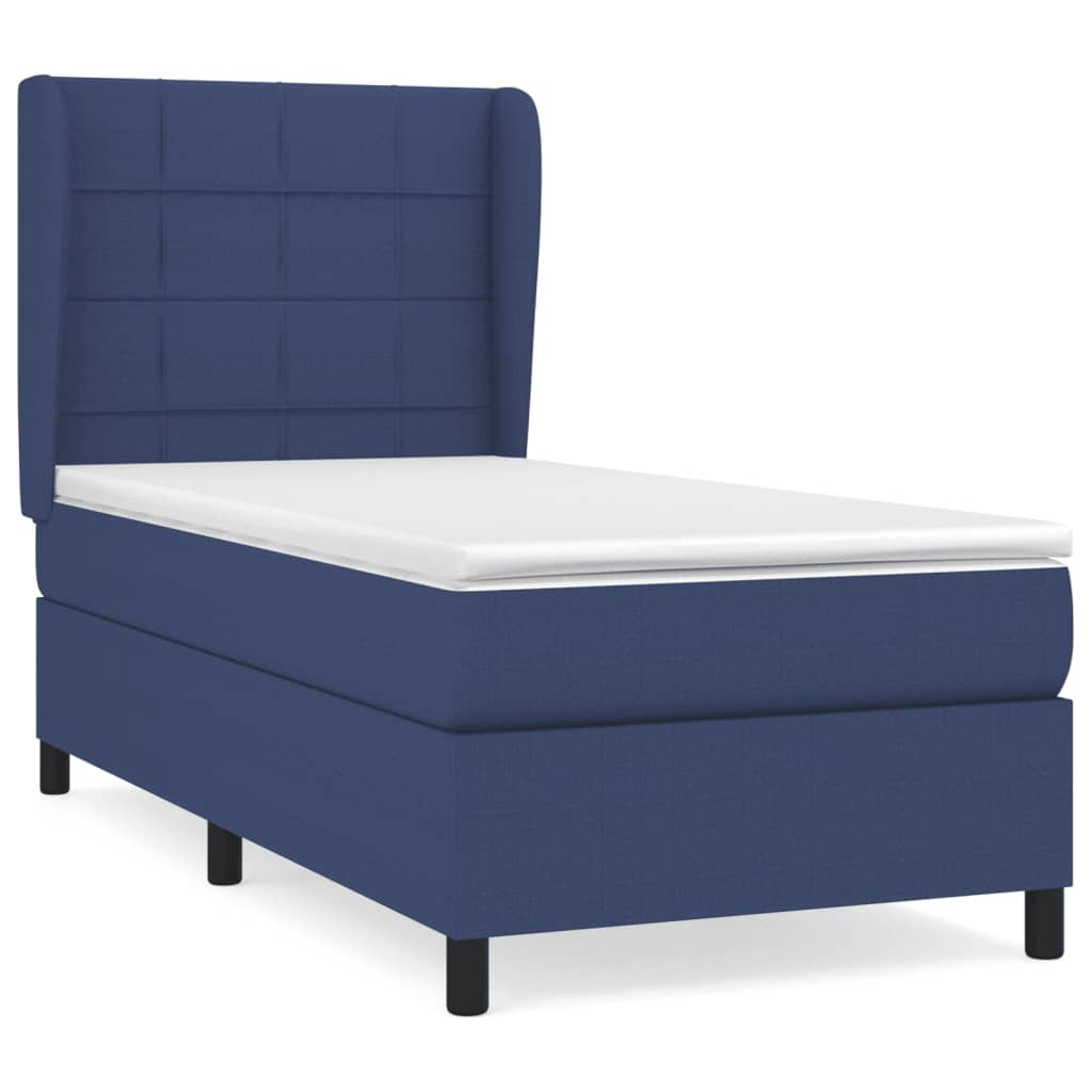 Letto Singolo Maxi (con Materasso) Blu 100x200 cm in Tessuto