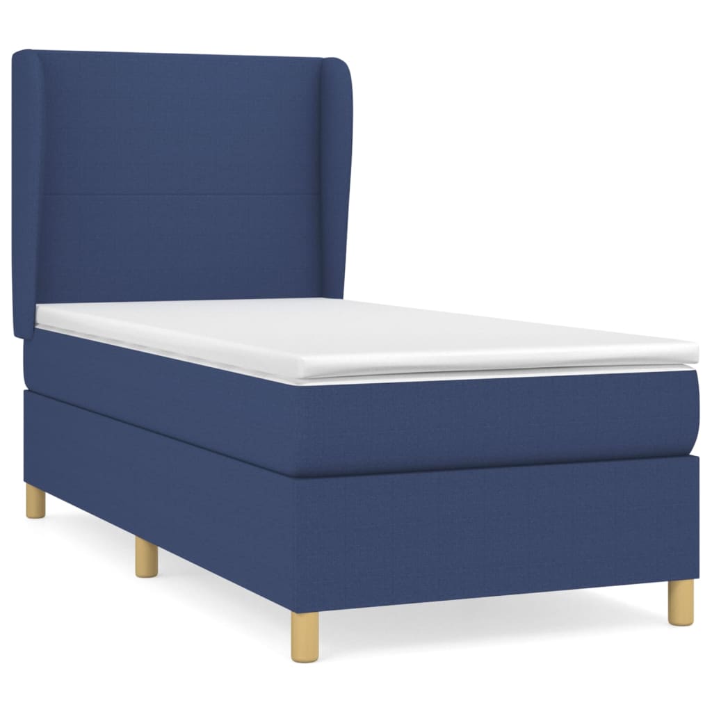 Letto Singolo Maxi (con Materasso) Blu 100x200 cm in Tessuto