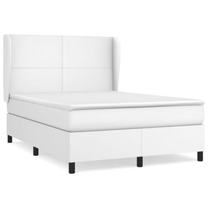 Letto alla Francese (con Materasso) Bianco 140x190 cm in Similpelle