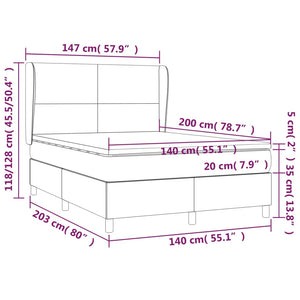 Letto alla Francese (con Materasso) Bianco 140x200 cm in Similpelle