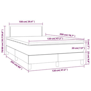 Letto 1 Piazza 1/2 (con Materasso) Blu 120x200 cm in Tessuto